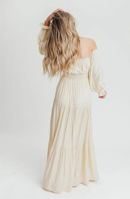Lange off shoulder jurk - Maron