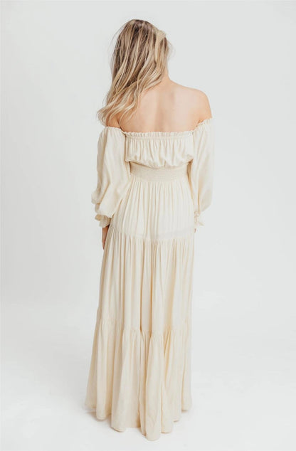 Lange off shoulder jurk - Maron